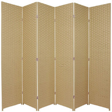 6 Panel Woven Room Divider Screen
